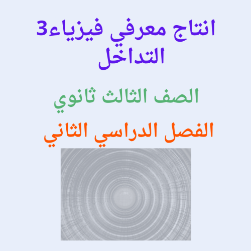 انتاج معرفي فيزياء 3 التداخل الفصل الدراسي الثاني