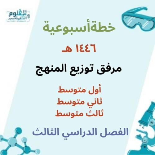 الخطة الأسبوعية1446علوم المرحلة المتوسطة جميع الصف...