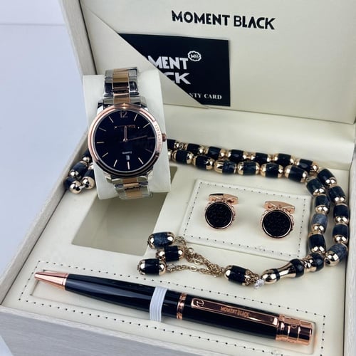 طقم ساعة رجالي من ماركة مومنت بلاك