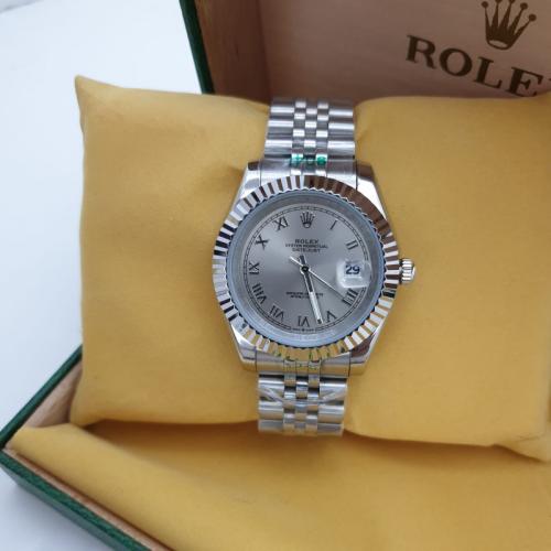 ساعة رولكس رجالي ستانلس ستيل رمادي