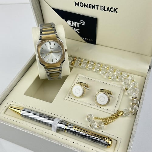 طقم ساعة رجالي من ماركة مومنت بلاك