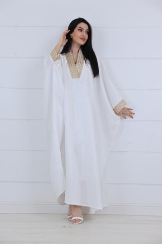 جلابية اورنجزا كلفة على شكل V واسع - سكري