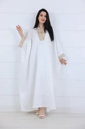 جلابية اورنجزا كلفة على شكل V واسع - سكري