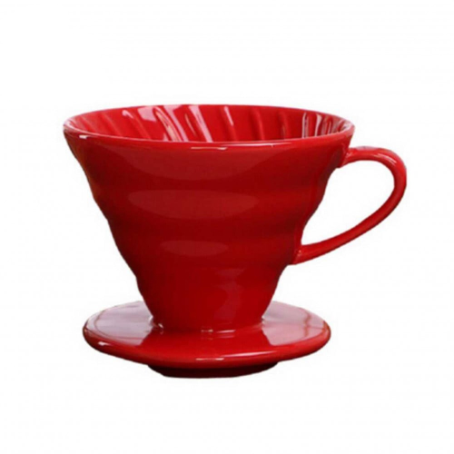 قمع تقطير سيراميك V60 - لون أحمر