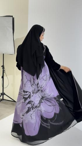 عباية مخمل جاكار بنفسجي H3