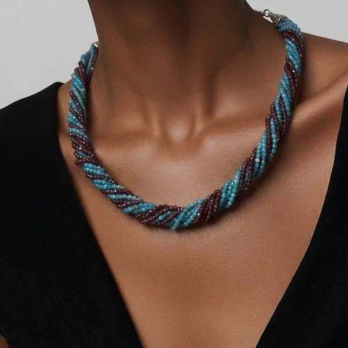 قلادة الأجات والجارنيت بعشرة حبال