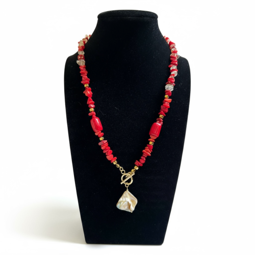 قلادة المرجان مع السترين – طاقة الحيوية والوفرة