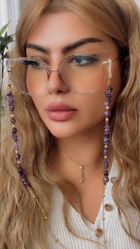 سلسلة نظارة الأماثيست واللؤلؤ والهيماتيت – نعومة البنفسجي بلمسات لؤلؤية ومعدنية