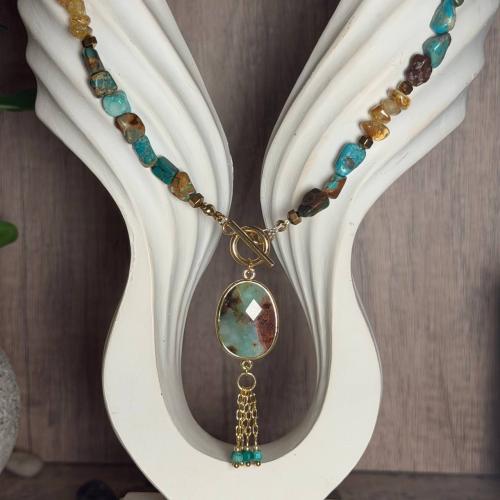 قلادة فيروز تِبت والكريسوبراسي والسترين – تناغم لو...