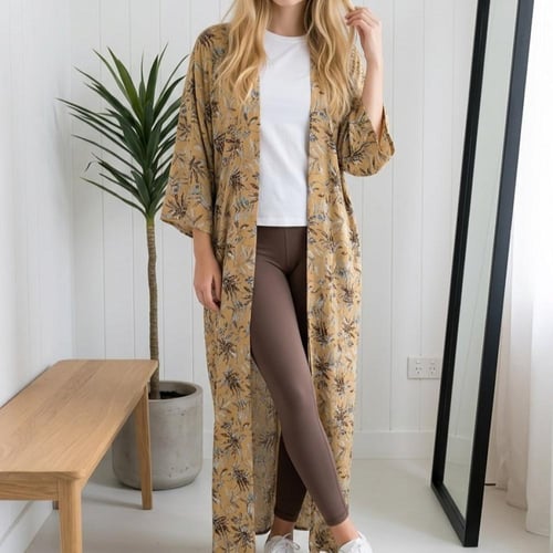 قطعة استثنائية كيمونو من القطن الفيسكوز