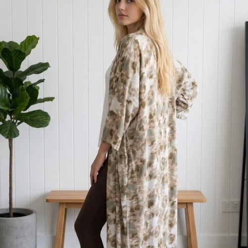 عباية/كيمونو عصري بقماش القطن الفيسكوز يمنحك إطلال...