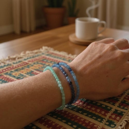 ٣ أساور الأكوامارين المطاطية