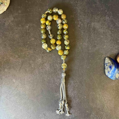 سبحة العقيق العنكبوتي الأصفر – طاقة الإشراق والحما...