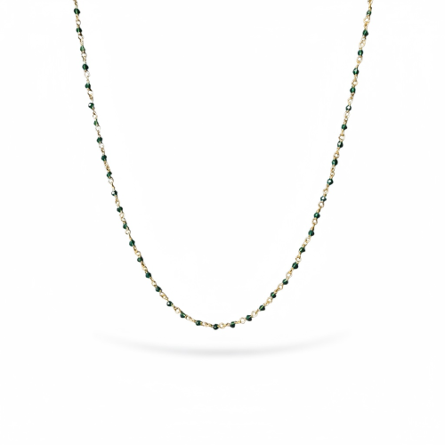 قلادة فضة مطلية بالذهب مع حجر الزركون الأخضر – أنا...