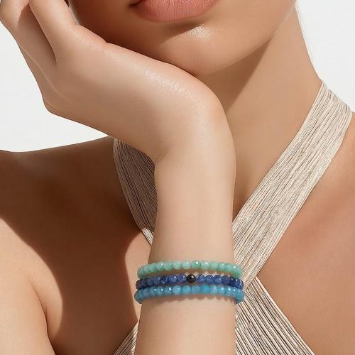 ٣ أساور الأكوامارين المطاطية