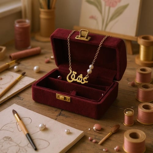 قلادة عشق من الفضة 925 مطلية بالذهب مع اللؤلؤ