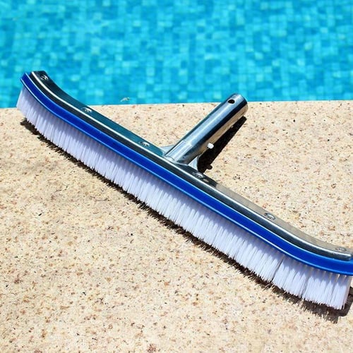 فرشاة مسبح بلاستيك بمقبض ألمنيوم