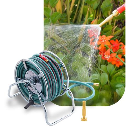 بكرة حديد مع لي ماء و حدائق 1/2 " -75 متر