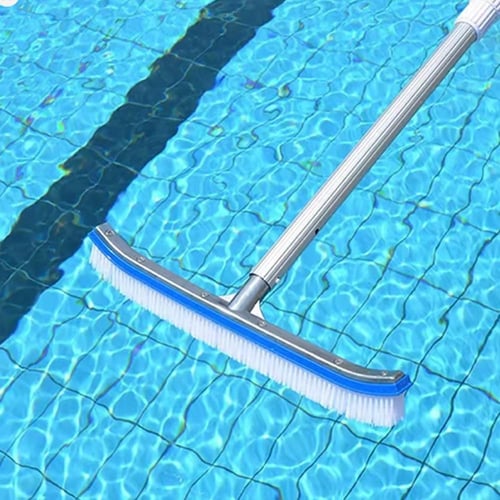 فرشاة مسبح بلاستيك بمقبض ألمنيوم