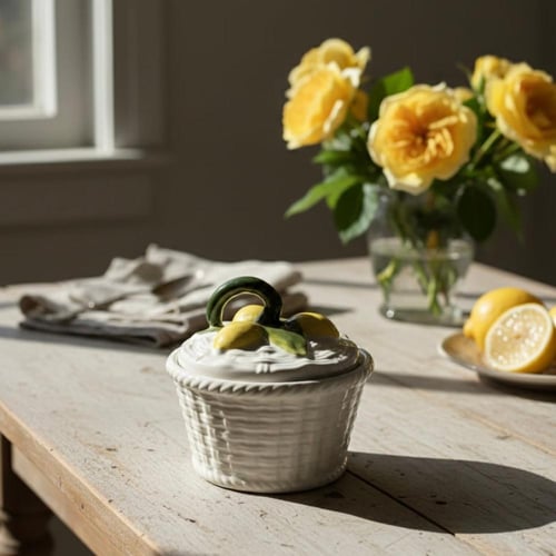 جرة تقديم السيراميك "إشراقة الليمون" – بتصميم السل...