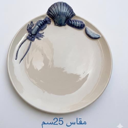 تحفة سيراميك بمنحوتات بحرية ثلاثية الأبعاد
