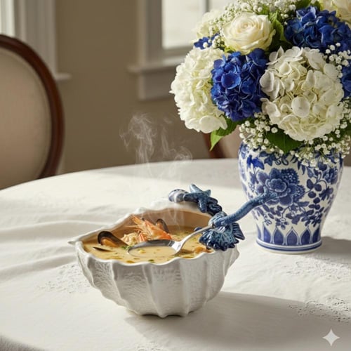 زبدية "أعماق البحار" السيراميكية - قطعة فنية لتقدي...