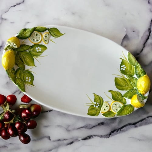 صحن أوراق الليمون بنقوش بارزة