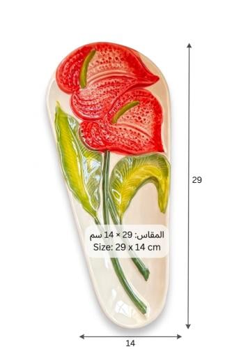 صحن تقديم سيراميك على شكل زهره