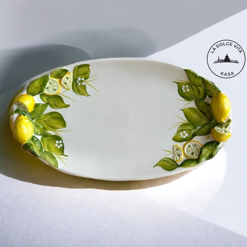 صحن أوراق الليمون بنقوش بارزة