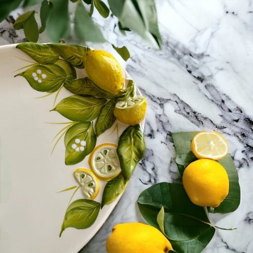 صحن أوراق الليمون بنقوش بارزة