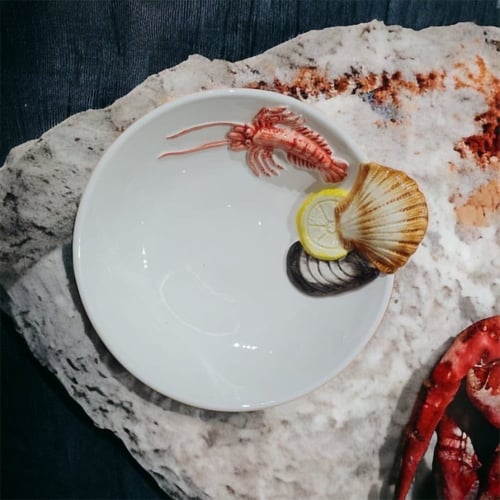 صحن تقديم - بنقش البحريات