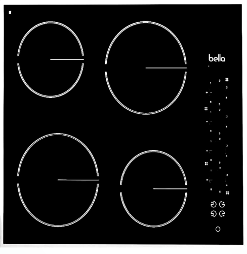 B60VR4Kسطح سراميك بيلا مفتاح مع اطار استيل
