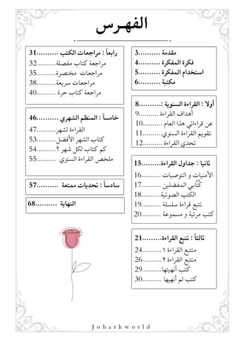 مفكرة القراءة pdf