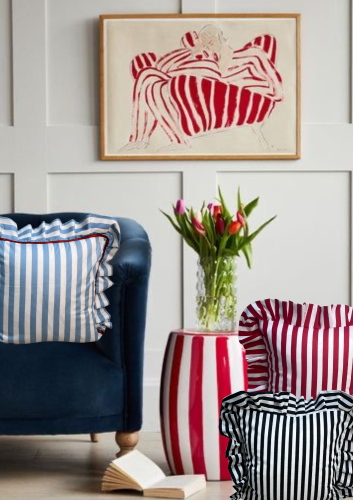 Striped cushion