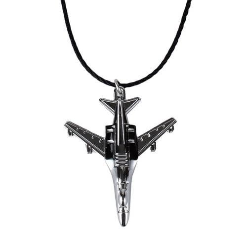 ميداليه علاق على شكل طائرة فضيه