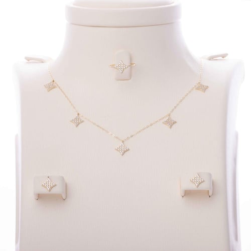 طقم ذهب للأطفال البنات تعليقات نجمة