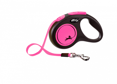 فلكسي مقود الكلاب نيو نيون مقاس صغير لون زهري (طول...