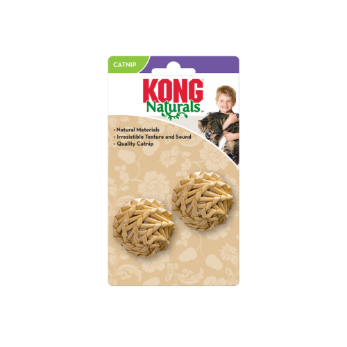 كونج كرات لعبة للقطط من القش الطبيعي (قطعتين)