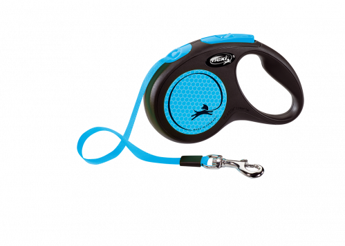 فلكسي مقود الكلاب نيو نيون مقاس صغير لون ازرق (طول...