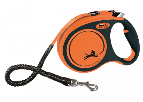 فلكسي مقود الكلاب اكستريم مقاس كبير لون اسود/برتقا...