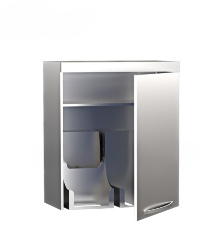 خزانة طبية جدارية استانلس ستيل | باب واحد بتصميم م...