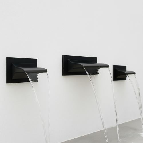 مصب شلال ستانلس ستيل 316 اسود مقاوم للصدأ - 3 قطع...