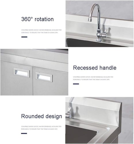 حوض ستانلس ستيل 304 تجاري 50×50×80 سم