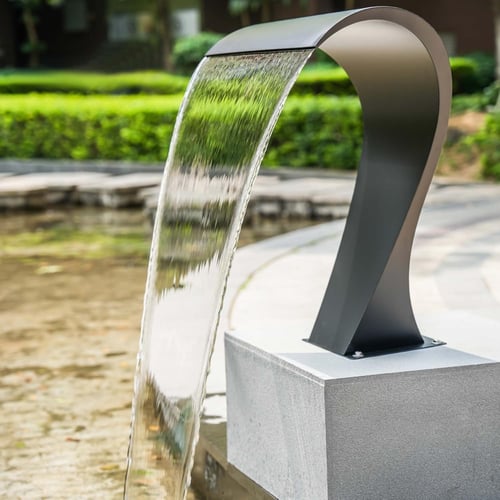 مصب شلال مسبح كوبرا من استنلس ستيل 304 باللون الأس...