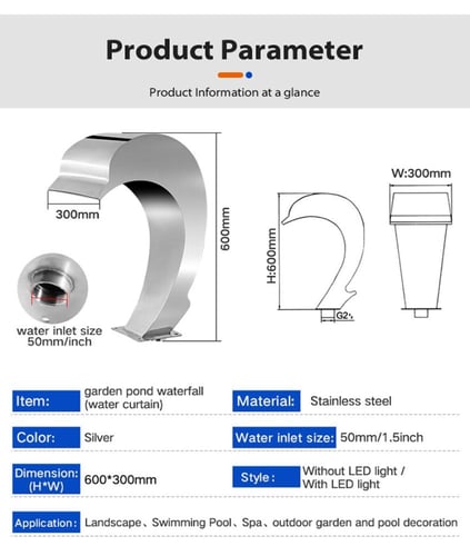 مصب شلال مسبح ستيل -دُلفين