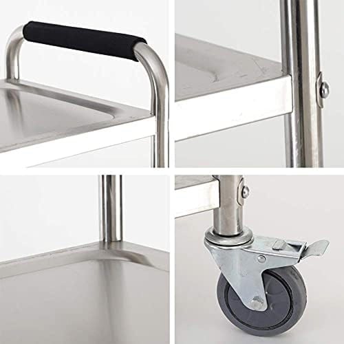 عربة ترولي طبية ستانلس ستيل 3 طبقات لنقل الأدوات ا...