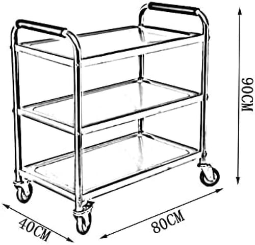 عربة ترولي طبية ستانلس ستيل 3 طبقات لنقل الأدوات ا...