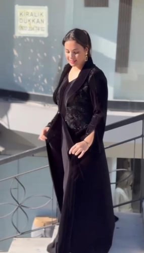 فستان مخمل قطعتين