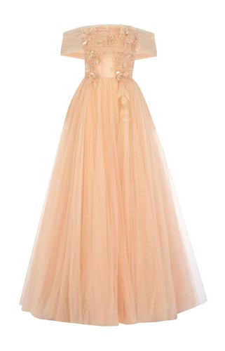 فستان تل مزين بورد