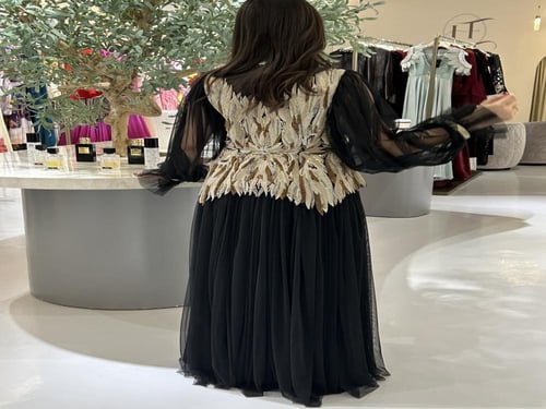 فستان اسود ذهبي gold